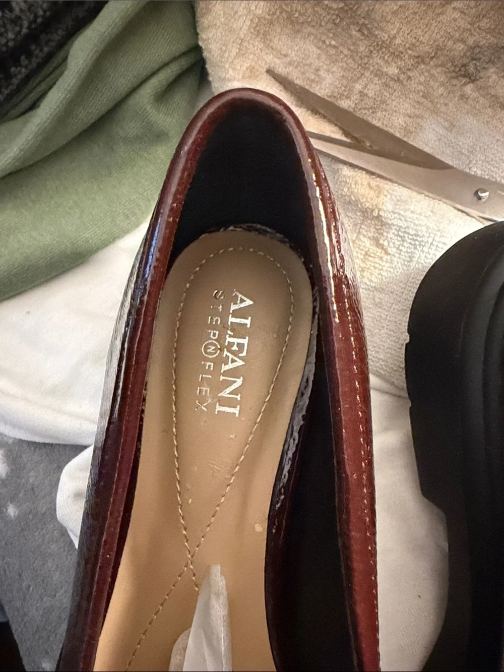 Alfani Men's Burgundy Patent Loafer with Silver Bit